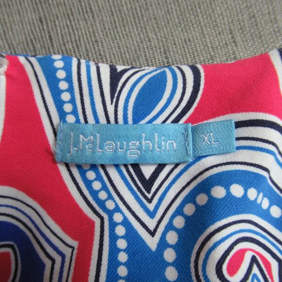 J. McLaughlin Bainbridge Dress XL Pink Blue White Geometric Prep Designer Shift - Picture 6 of 8